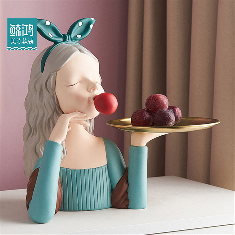 Creative Bubble Girl Snack Tray for Home Living Room Coffee Table Supermarket Bulk Snack Area Display Decoration