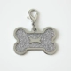 Блестящая собачья кость + застежка-карабин - серебро