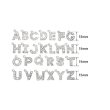 Пряжка для обуви с буквами, булавка для ключей, рюкзак, аксессуар, подвеска, 15mm