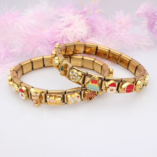 Золотой эластичный браслет на ногу из нержавеющей стали, аксессуар, Италия