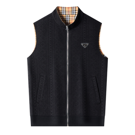 
Men's vest spring and autumn casual and fashionable standing collar youth vest vest trendy zipper men's pure cotton jacket