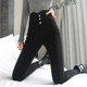 High-waisted leggings for women's outer wear 2024 new spring and autumn black slimming pencil tight elastic little black pants for small feet