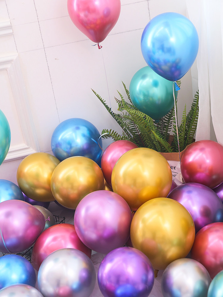 Year Old Metal Balloon Placement Wedding Birthday Hotel Scene Decoration Thickened Metal Color Wedding Opening Supplies