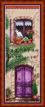 Import original drawings Print France Import DMC Cross embroidered self assorted pieces Balcony Series Purple Doors