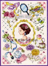 French imports DMC cross embroidered self-matching piece drawings Print SODA SO-G96 elegant girl