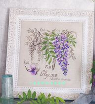 French imported DMC cross stitch self-matching kit drawing printing DFEA shadow flower-wisteria