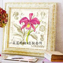 French imports DMC cross embroidered self-matching piece drawings Print DFEA shaded flowers --- orchids