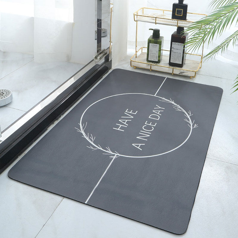 Rectangular bathroom absorbent door mat powder room soft cushion toilet floor mat bathroom carpet door non-slip foot mat home - Taobao