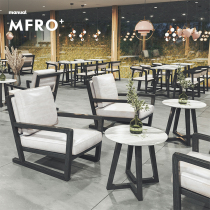 Nordic Sweet Milk Tea Shop Clear Bar Coffee Marble Sofa Solid Wood Long Table Bar Dining Table And Chairs Composition Hall Dining Room