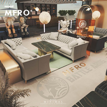 GAD Industrial Wind Rest Area Reception Clear Bar Sofa Coffee Room Table And Chairs Combined Restaurant Cassette Sofa