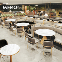 Industrial Wind Café Milk Tea Shop Arched Semi-circle Cassette Sofa Table And Chairs Combined Restaurant Hotel Clear Bar