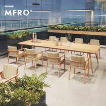 Solid wood meeting table long table chair combination fair guests table reception office large table strip table