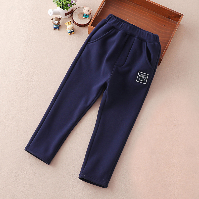 Boys' pants spring and autumn new trousers children's fleece thickening sports pants autumn and winter boys' casual pants winter cotton pants