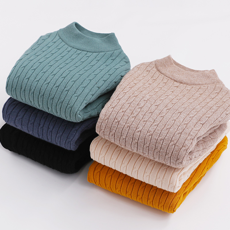 Boy gush sweater with high collar 2022 new autumn and winter CUHK Thickening Warm Knit Undershirt Korean Version Tide