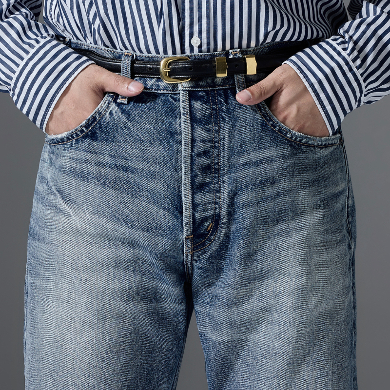 The Rej Imported Japanese Okayama Hand-Washed French-Style Versatile Ce Ice Blue Classic Straight-Leg Jeans