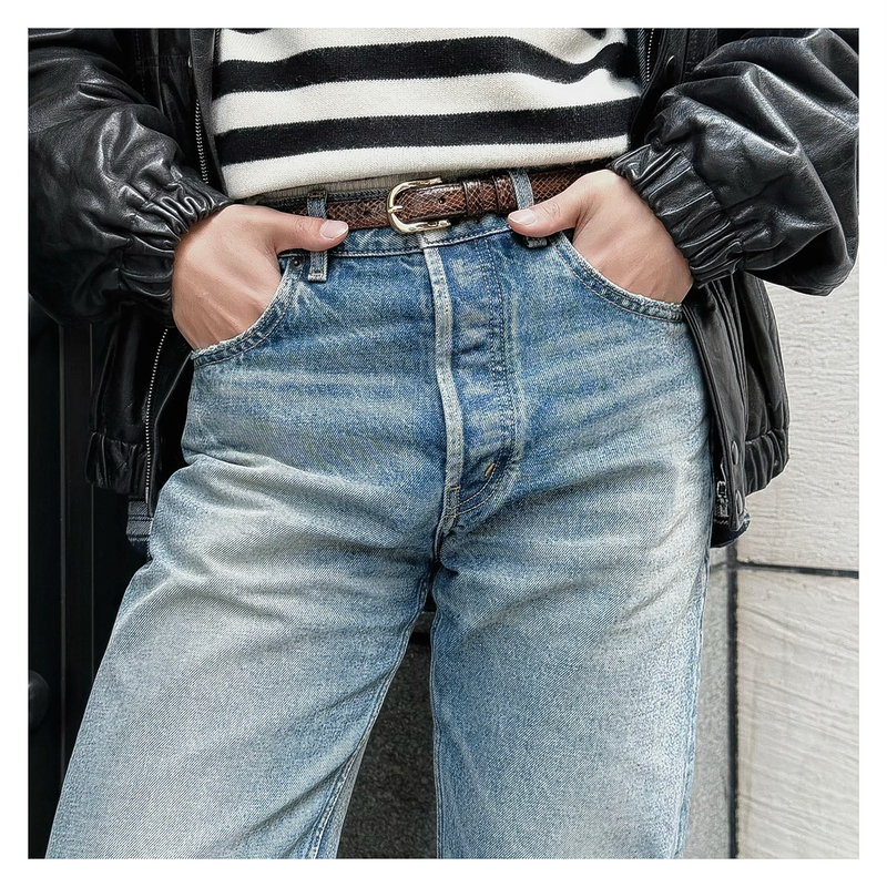The Rej Imported Japanese Okayama Hand-Washed French-Style Versatile Ce Ice Blue Classic Straight-Leg Jeans