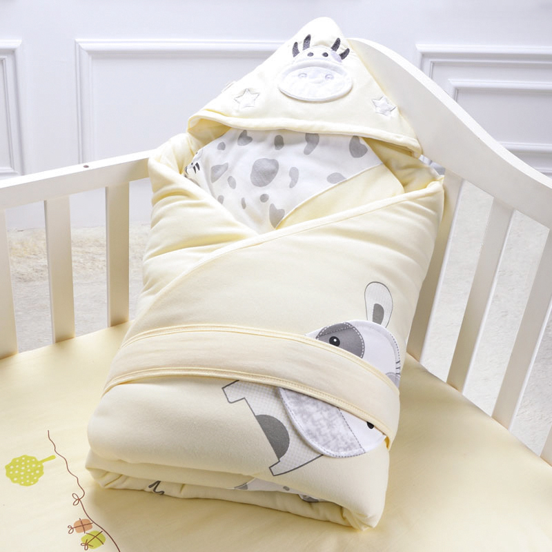 Newborn quilt pure cotton newborn baby quilt autumn and winter thick quilt can take off the bile swaddle quilt baby supplies