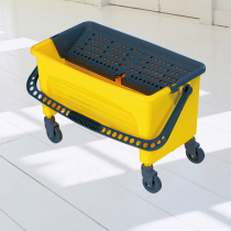 Rectangular mop bucket water press car Household dust push cleaning car Single bucket row drag water squeeze pier cloth extrusion type water press