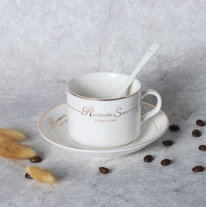Coffee cup 150ml Small luxury elegant high-grade ins wind elegant drinking cup Ceramic household lidless 200ml