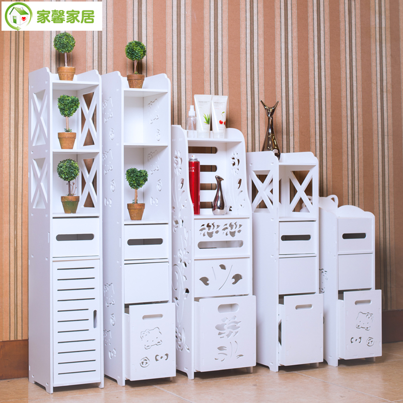 Slit Storage Cabinet Bathroom Cabinet Floor Waterproof Toilet