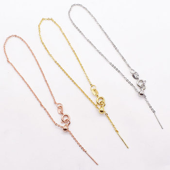 DIY Accessories 925 Silver Plated O-Shaped Anklet, Pin-Type Adjustable Positioning Silicone Beads Cross Bracelet Universal Necklace