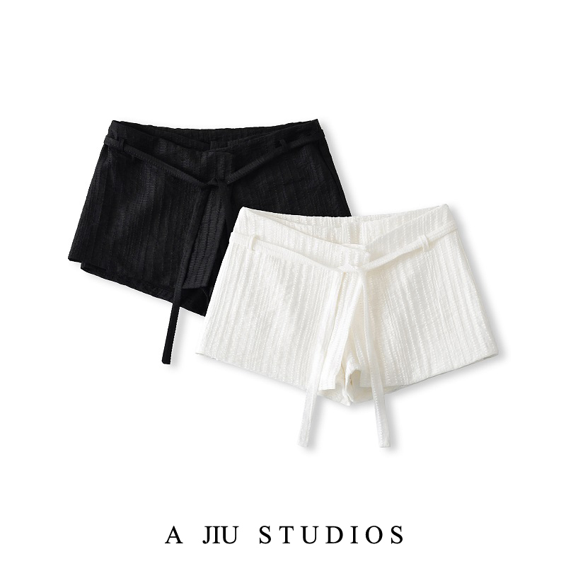 Bubble Soda White Low-Waist Butt Curtain Culottes for Women Summer Pure Desire Sexy Versatile Slimming Look A-Line Short Skirt