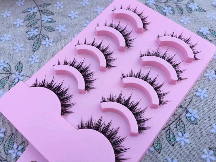 Mua hai tặng nhựa mua ba tặng một 5 miễn phí 088 lông mi giả tự nhiên chéo dày và trang điểm màu nude thật