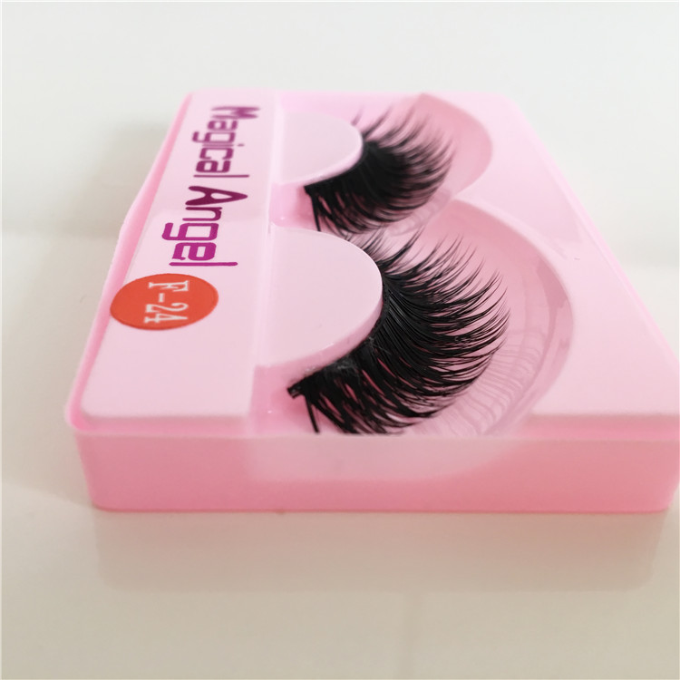 Magic Angel F24 uốn dài nhiều lớp dày tự nhiên chéo lông mi giả thủ công mười đôi - Lông mi giả keo kích mí