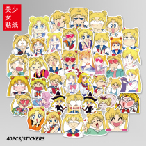 40 nostalgic beautiful girl warrior hand account mini sticker luggage sticker skateboard guitar mobile phone suitcase sticker