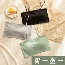 Ice silk tube top underwear female beauty back summer bra anti-glare sling chest pad student high school girl wrapped chest thin section