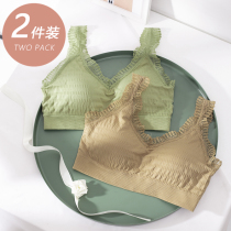 Tube top underwear women with chest pad vest-style beautiful back sling Internet celebrity hot style wrap chest lace gather no steel ring bra