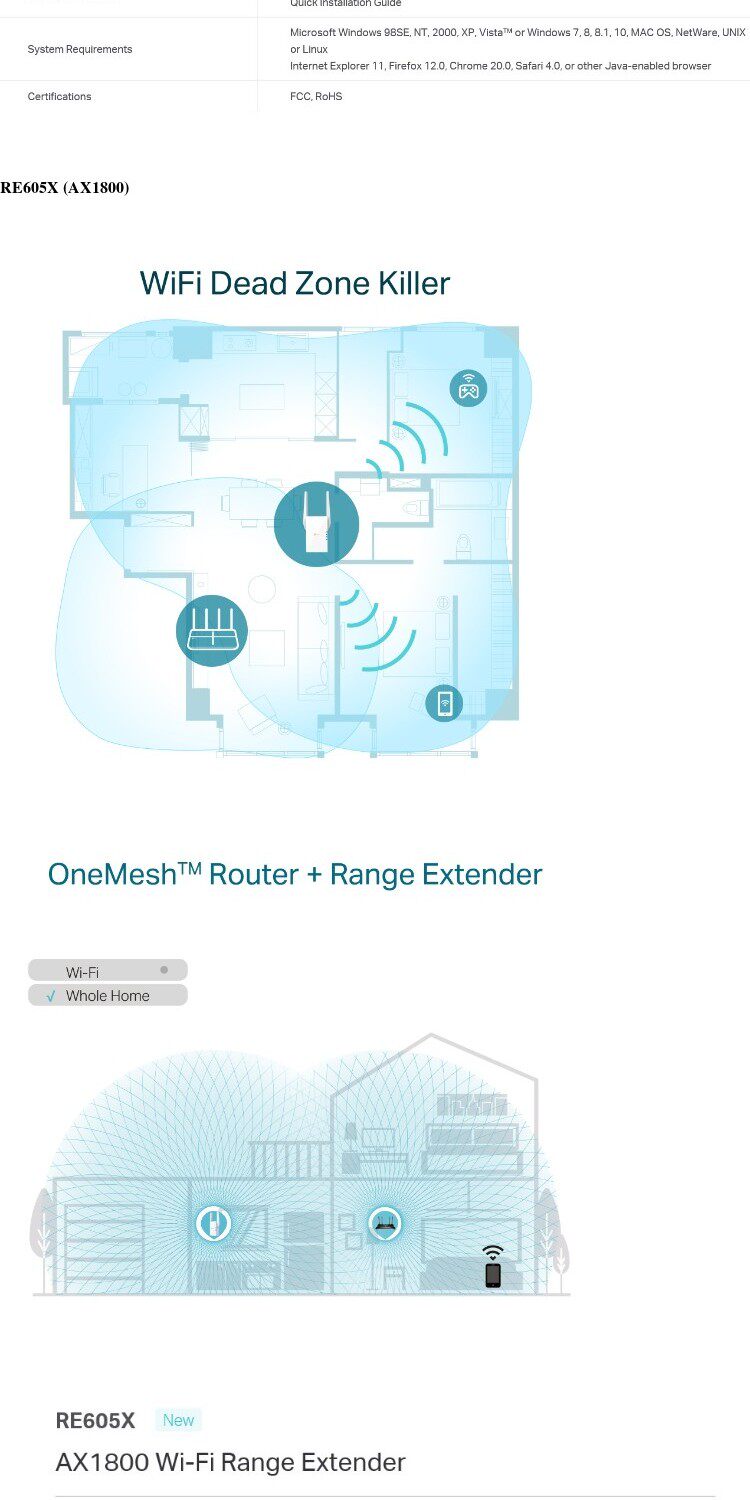Беспроводной маршрутизатор tp-link re505x re605x ax1500 ax1800 wifi 6双频无线信号扩展器 TP/LINK