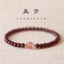 Natural garnet bracelet for women gift jewelry small particle single circle bracelet red pomegranate good luck beads for students