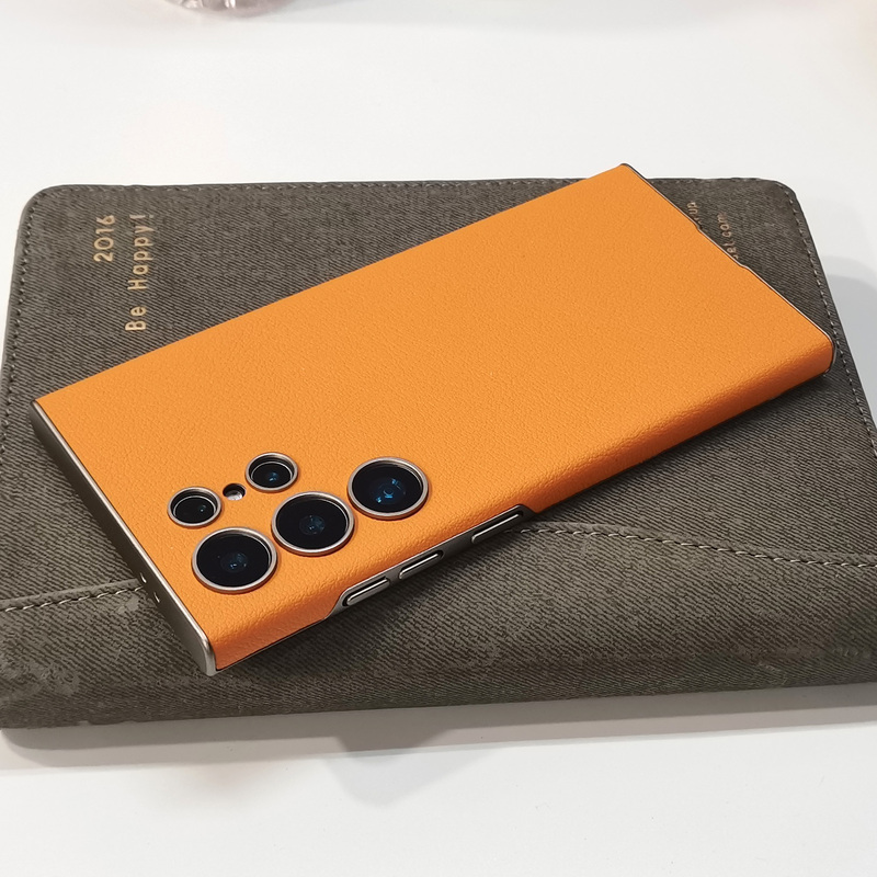 S23 Ultra Phone Case New Model S24U Protective Cover Ultra-Thin Matte S24 Ultra Simple Galaxy Full-Cover Anti-Drop S23 Ultra Leather-Like High-End Luxury Stylish Cool Shell