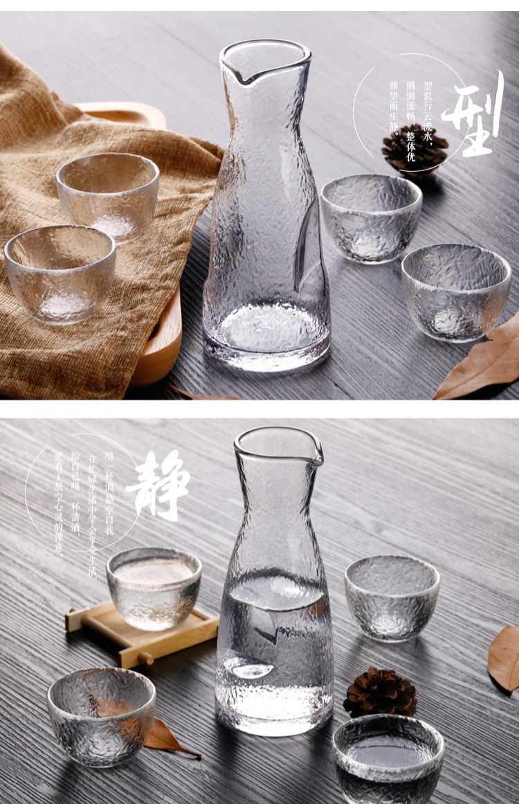 Cá tính sáng tạo phong cách Nhật Bản búa dòng ly rượu sake bộ rượu vang tách rượu nhà ấm rượu ly ly rượu - Rượu vang phụ kiện rượu vang