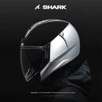France imports Shark Helmet motorcycle scooter cycle bicycle bi - lens shark half helmet 3 4 helmet