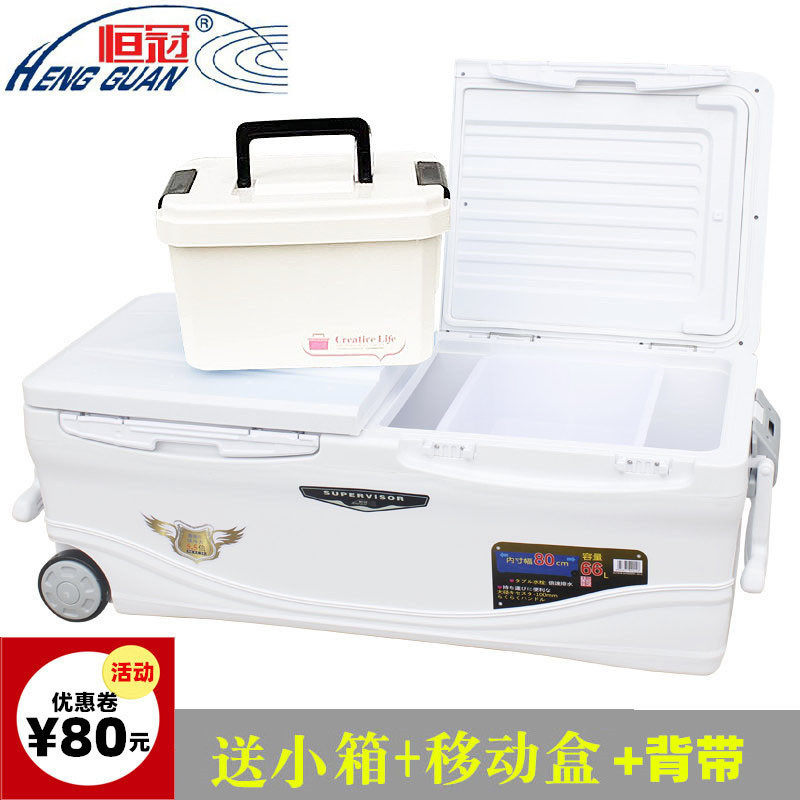 Hengguan 66L super large fishing box 042 insulation box refrigerator sea fishing box Delivery box Outdoor car refrigerator