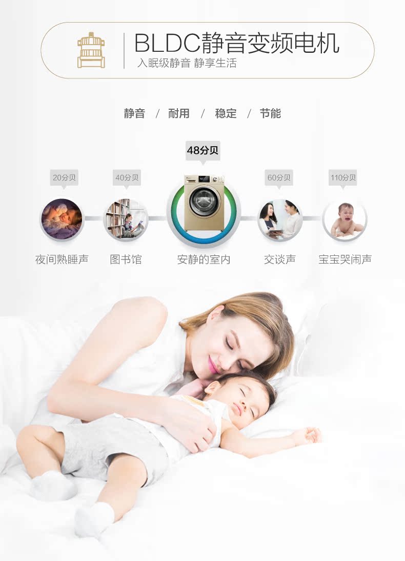Máy giặt tự động Little Swan siêu mỏng chuyển đổi tần số câm thông minh tiết kiệm năng lượng 8 kg KG TG80V80WDG - May giặt máy giặt samsung 9kg cửa ngang