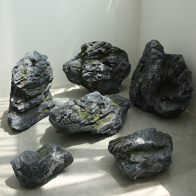 Fiberglass Simulated Stone Outdoor Courtyard Garden Moss Imitation Stone Indoor Landscape Stone Landscaping Moss Fake Stone