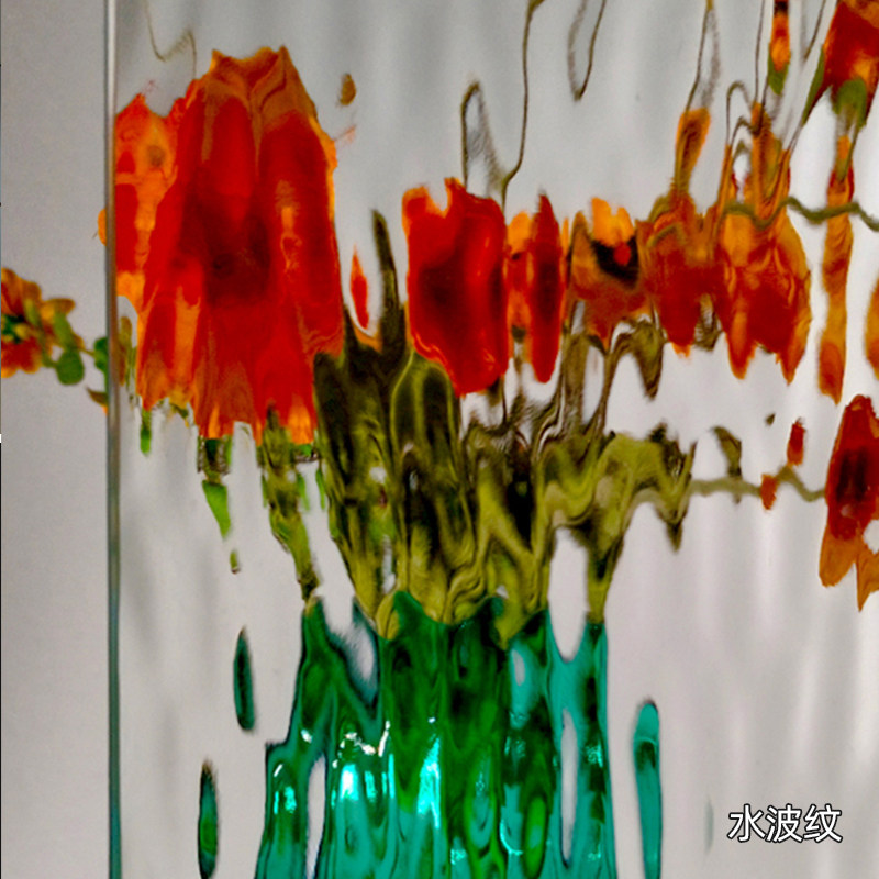 Water Corrugated Gold Bisha Three-dimensional Embossing Glass Genguan Partition Screen Wind Cabinet Doors And Windows Steel Chemical Process Glass Set-Taobao