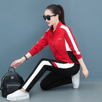Leisure Sports Set Women Spring and Autumn 2021 New Tide Fashion Western Style Thin Age Jacket Pants Two Piece