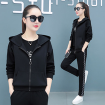 Leisure sports set women Spring and Autumn models 2021 New Fashion plus size trend foreign atmosphere thin vest three sets