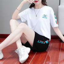  Shorts sports suit womens summer thin section 2021 new trendy fashion loose brand square dance western style two-piece suit