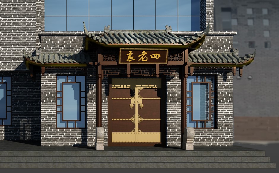 New Chinese style antique tile and wood carving eaves decoration door head home angle cornice shop plaque design anti-corrosion wood doors and windows