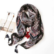 Guangxi Zhuang Zhuang brocade style scarf ethnic accessories gift sun protection dual-purpose shawl square scarf decoration silk scarf