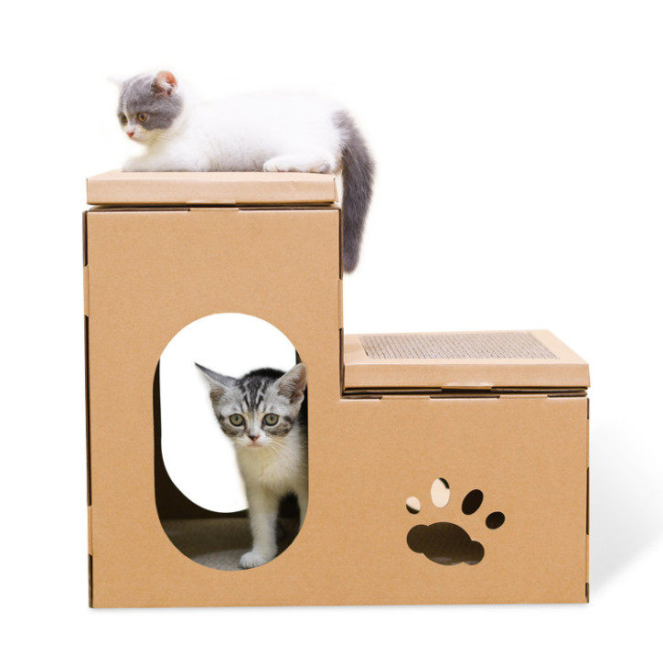 Deku cat scratching board cat litter cat house claw grinder cat claw board corrugated paper pad cat toy cat supplies to send catnip