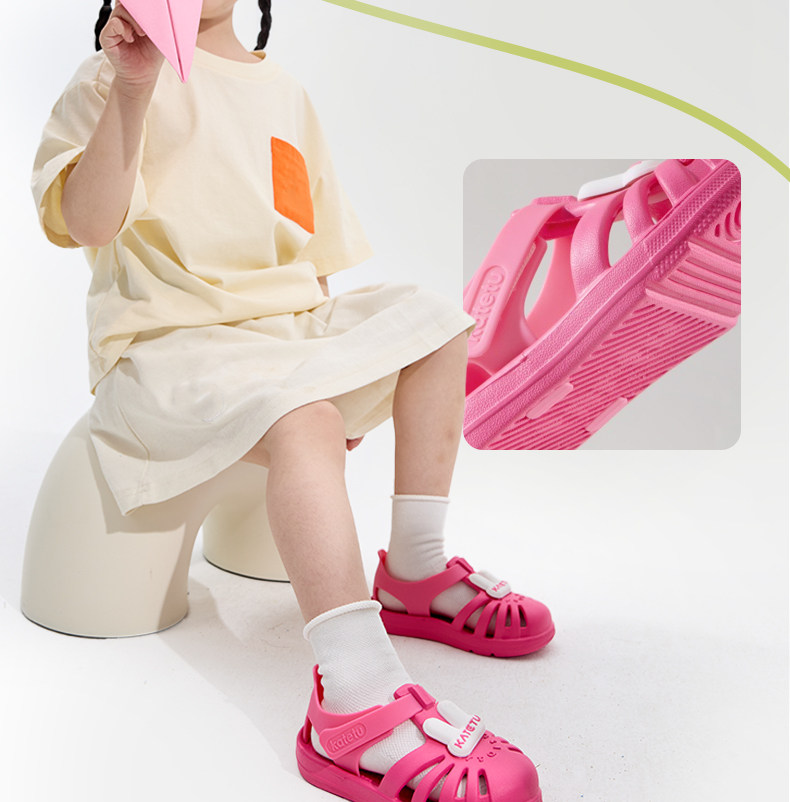 Carter Rabbit Children's Beach Sandals, Non-Slip, Wear-Resistant, Quick-Drying, Multi-Dimensional Cutouts, Normal Arch Support, Comfortable, Safe, Soft — 8