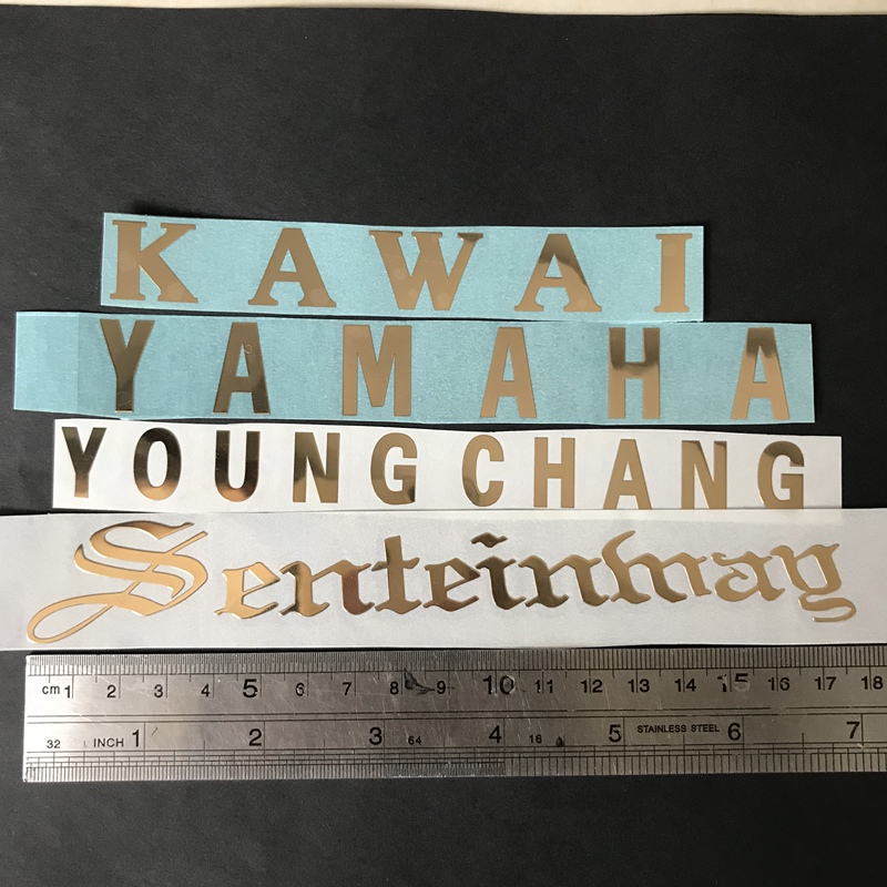 Kawa Kawaii Piano Trademark Sticker, Gold-Plated Adhesive Label for Yingchang, Yamaha, Steinway Piano Side
