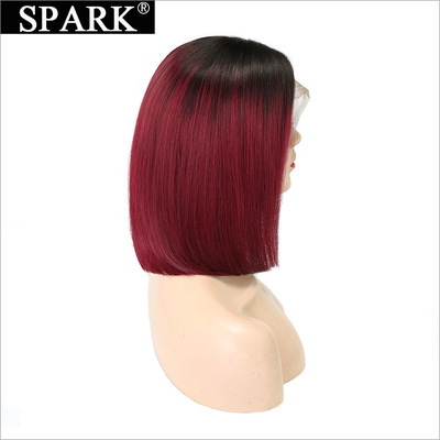 T1B/99J Lace Front Bob Wig Real Hair