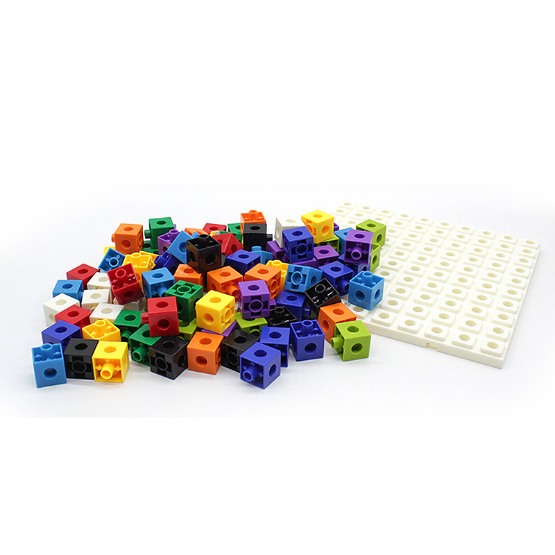 Rubik's cube six-sided mosaic early education building blocks 10 colors 100 pieces 2cm connection block plastic intelligence connection small square
